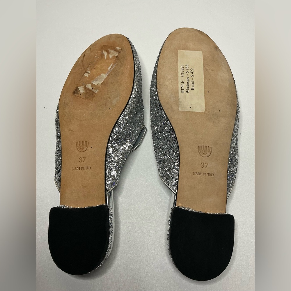 Chiara Ferragni Sabot flirting eyes & lips Glitter Mules Size: IT 36/US 6.5 - Picture 5 of 5